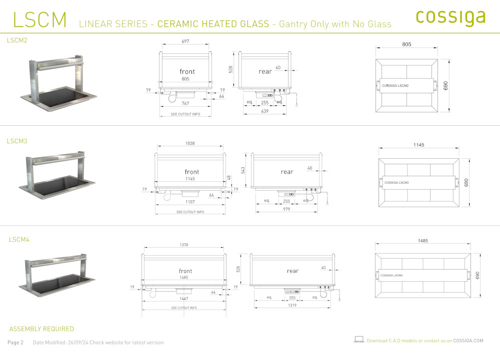 COSSIGA LSCM5 LINEAR CERAMIC HOT PLATE 1875MM - Image 3
