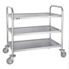 UTILITY CART/TROLLEY 3 TIER STAINLESS 855X535X930MM