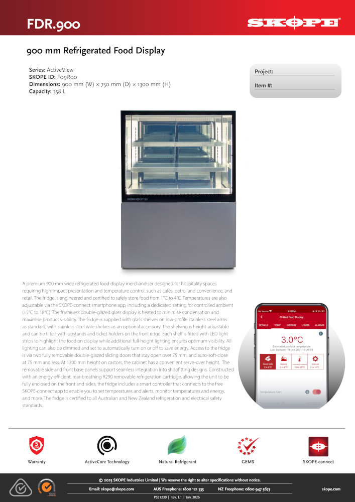 SKOPE FDR.900 COLD FOOD DISPLAY 900MM - Image 2
