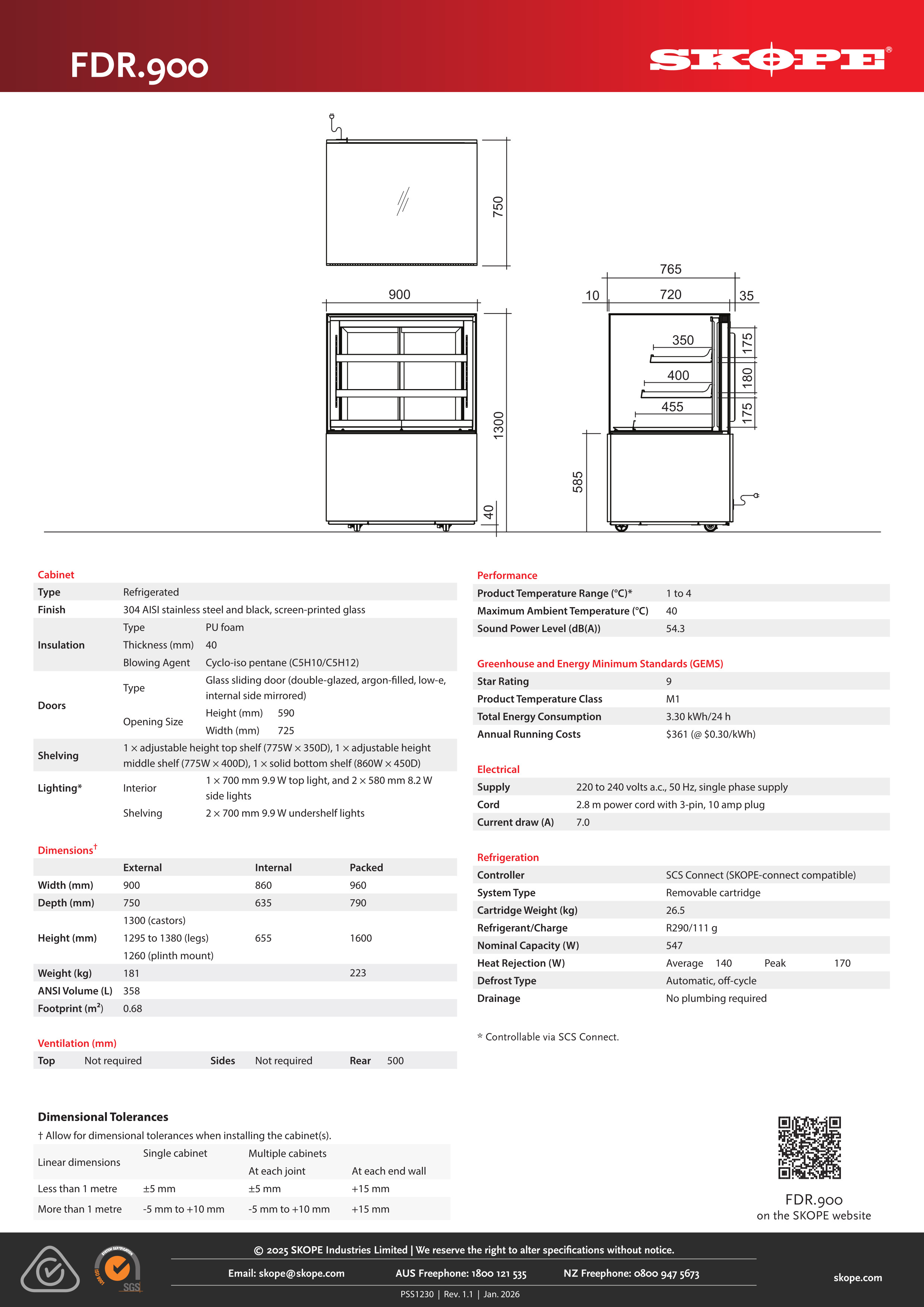 SKOPE FDR.900 COLD FOOD DISPLAY 900MM - Image 3