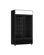 ATOSA P1000WB-B DOUBLE DOOR VERTICAL FRIDGE BLACK